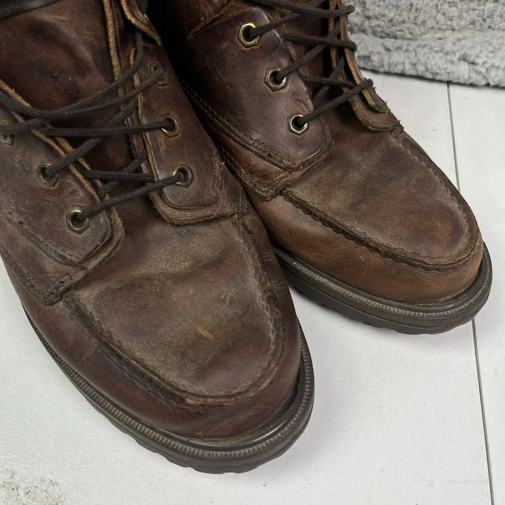 Vintage Eastland Boots Men's 11 D Brown Leather Ankle‎ Boot Lace Up Casual